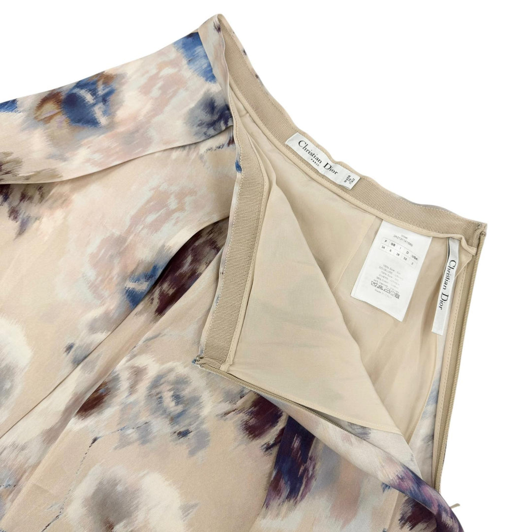 Excellent Christian Dior skirt Floral design multicolor silk 38 2A21311A1689