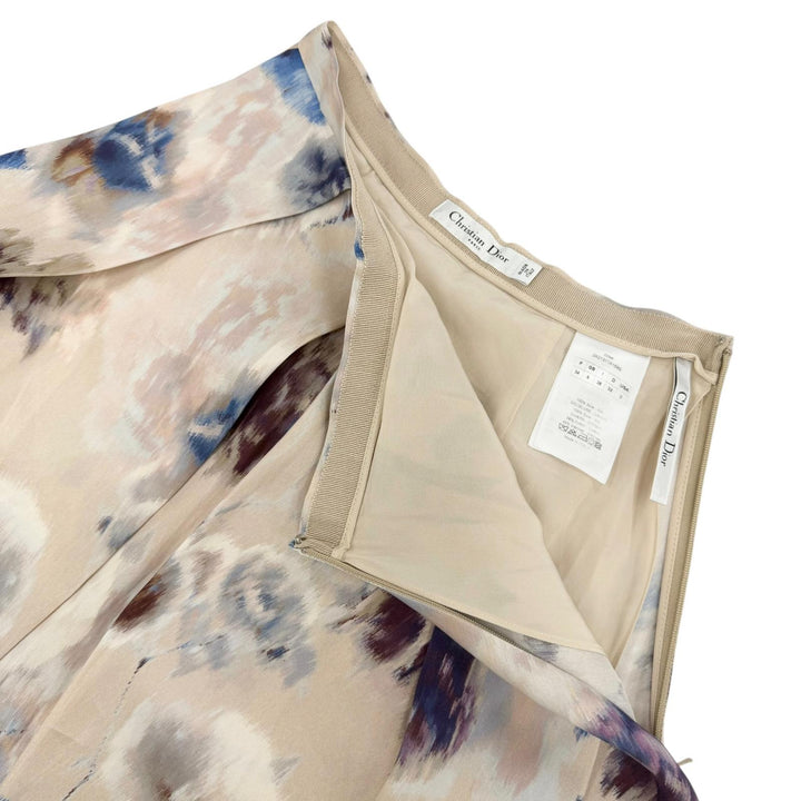Excellent Christian Dior skirt Floral design multicolor silk 38 2A21311A1689