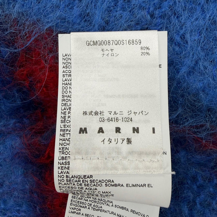 Excellent MARNI sweater Border Pattern Knit blue mohair mens 46 GCMG0087Q0