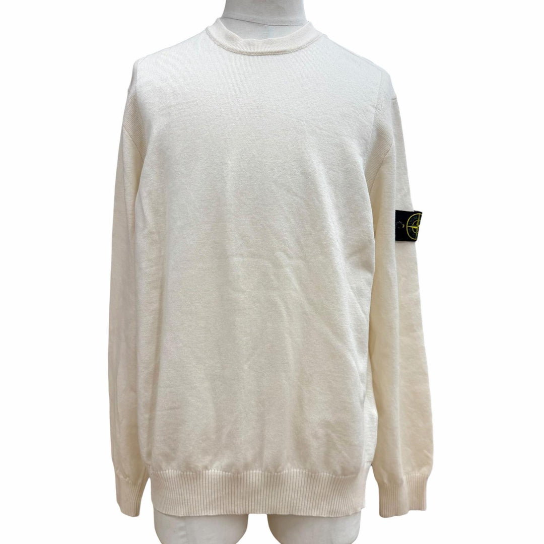 Excellent STONE ISLAND sweater STRETCH RWS WOOL Ivory wool mens XL K2S155100001