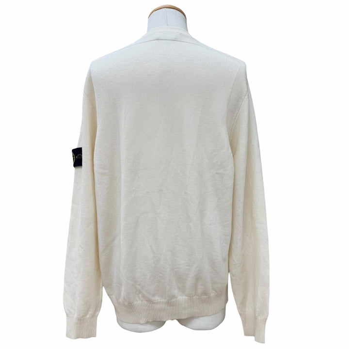 Excellent STONE ISLAND sweater STRETCH RWS WOOL Ivory wool mens XL K2S155100001