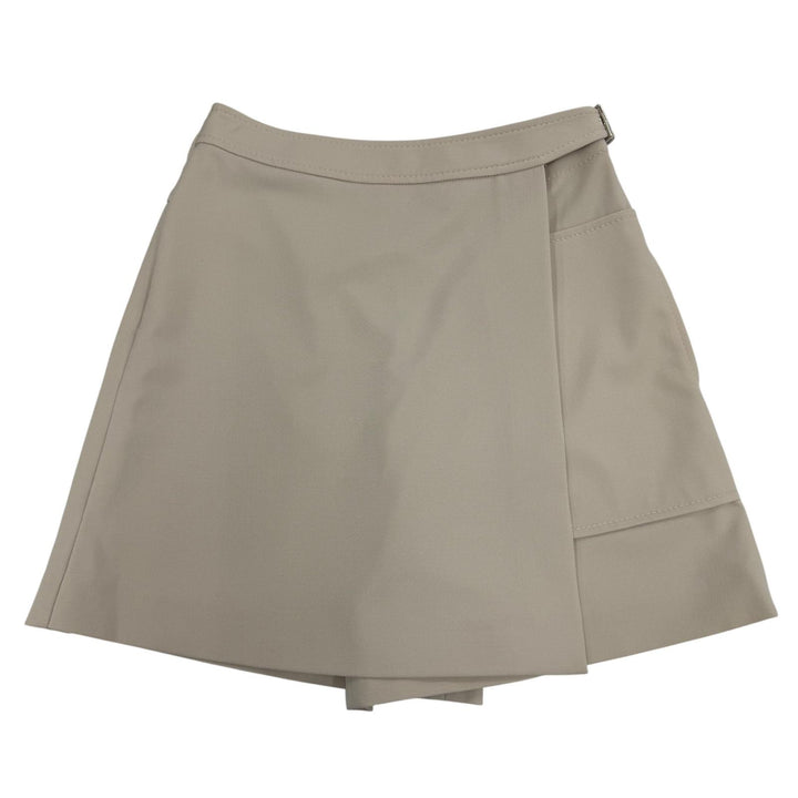 Excellent HERMES Shorts Belt-design culotte pants beige Virgin wool Women 36