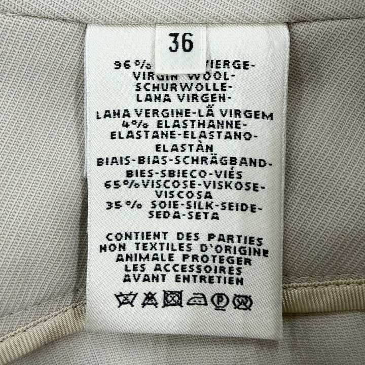 Excellent HERMES Shorts Belt-design culotte pants beige Virgin wool Women 36