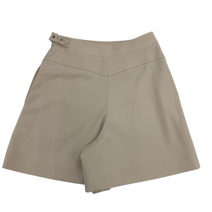 Excellent HERMES Shorts Belt-design culotte pants beige Virgin wool Women 36