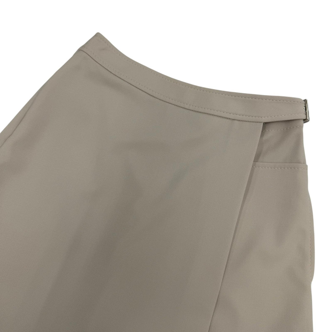 Excellent HERMES Shorts Belt-design culotte pants beige Virgin wool Women 36