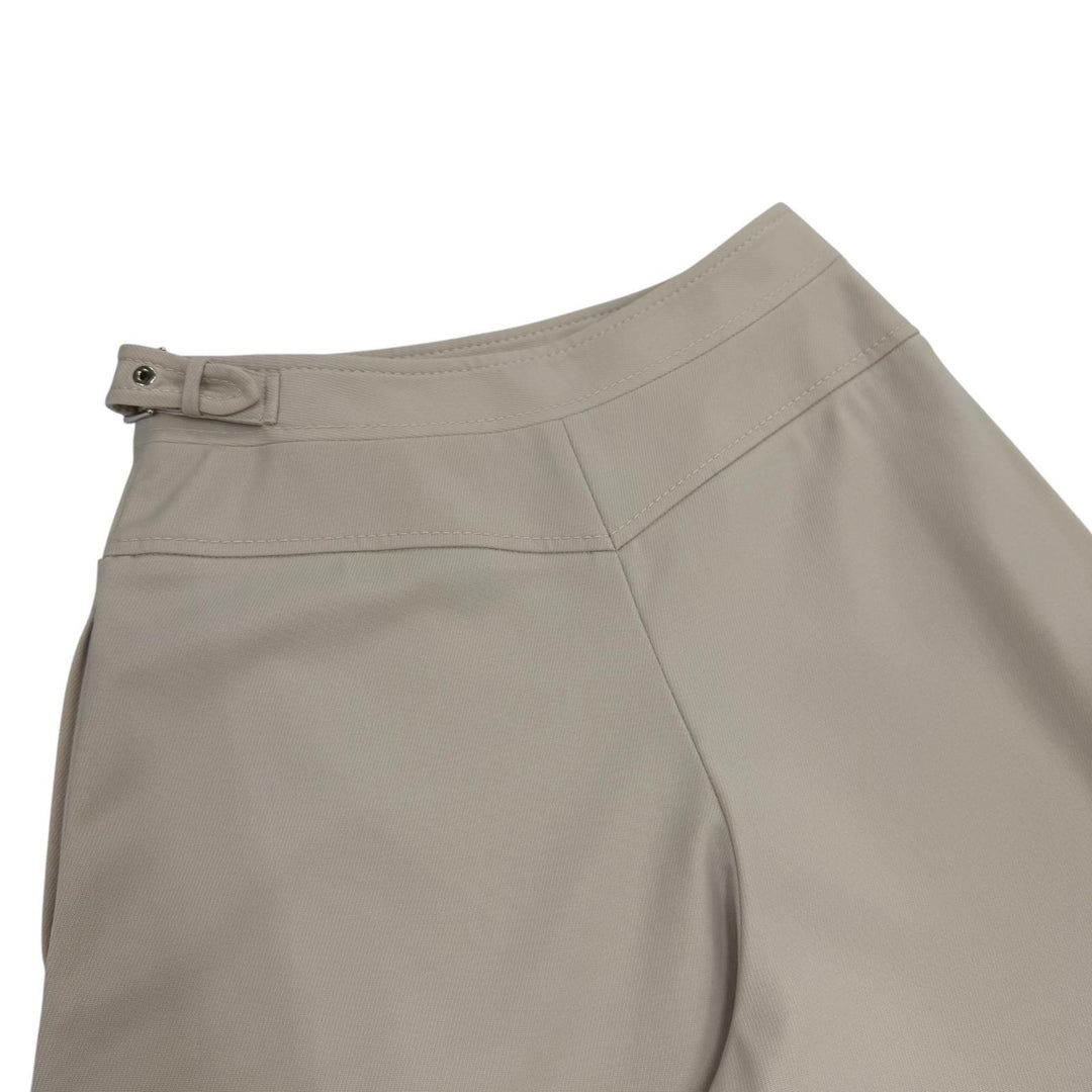 Excellent HERMES Shorts Belt-design culotte pants beige Virgin wool Women 36