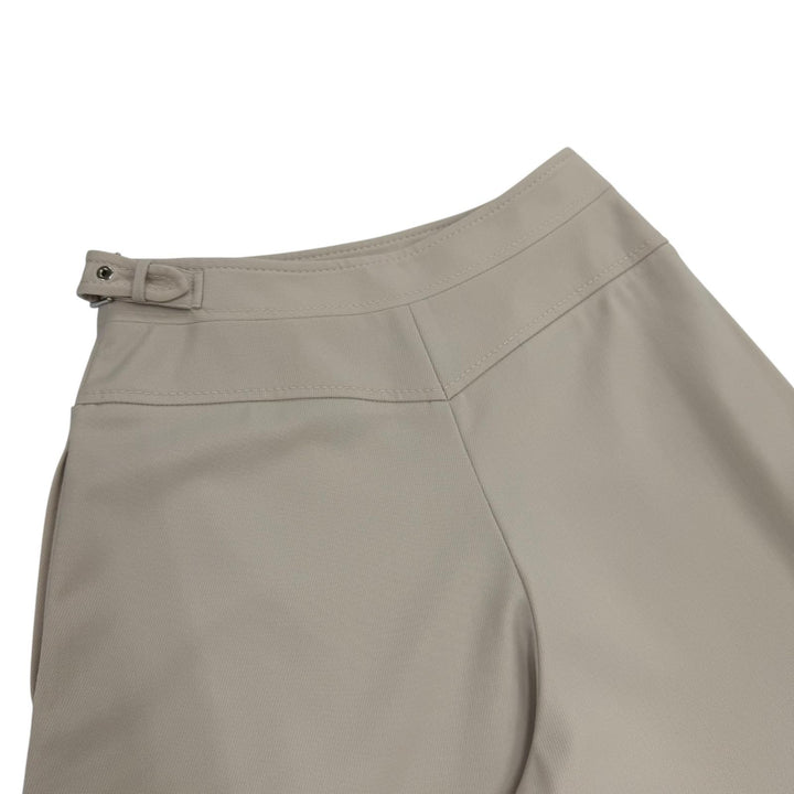 Excellent HERMES Shorts Belt-design culotte pants beige Virgin wool Women 36