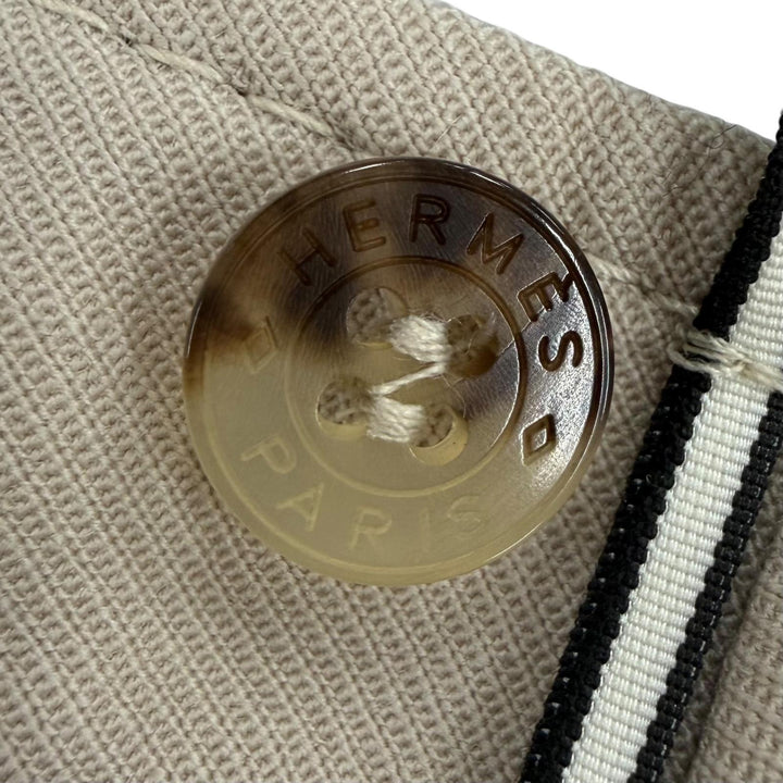 Excellent HERMES Shorts Belt-design culotte pants beige Virgin wool Women 36