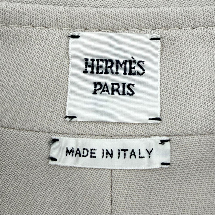 Excellent HERMES Shorts Belt-design culotte pants beige Virgin wool Women 36