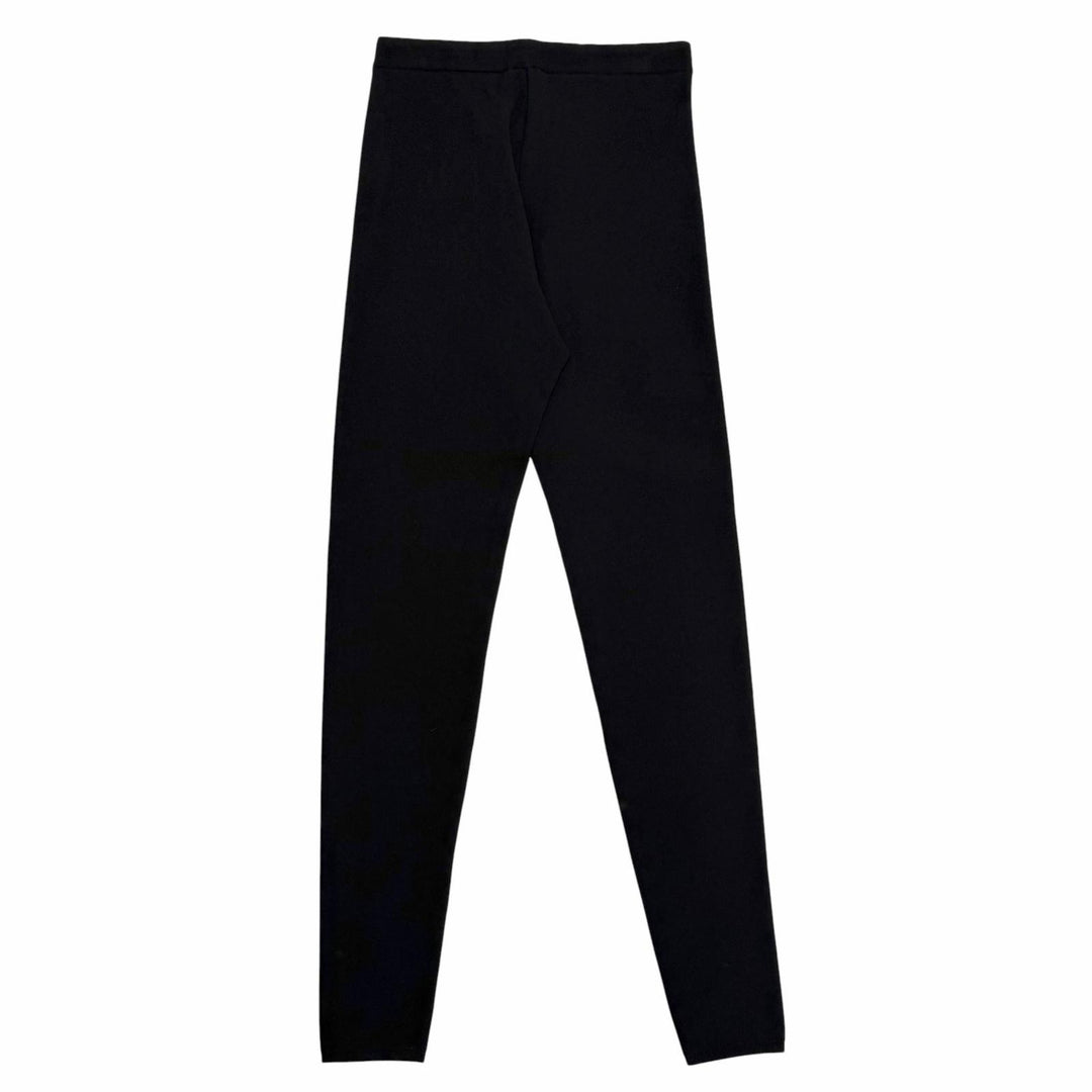 Pristine PRADA Pants Triangle knit with logo black wool Women 38 22225