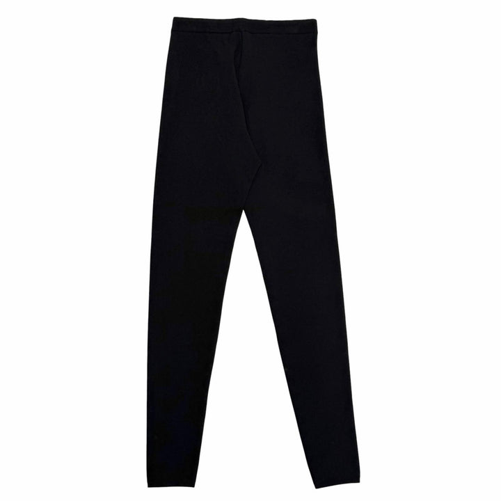 Pristine PRADA Pants Triangle knit with logo black wool Women 38 22225