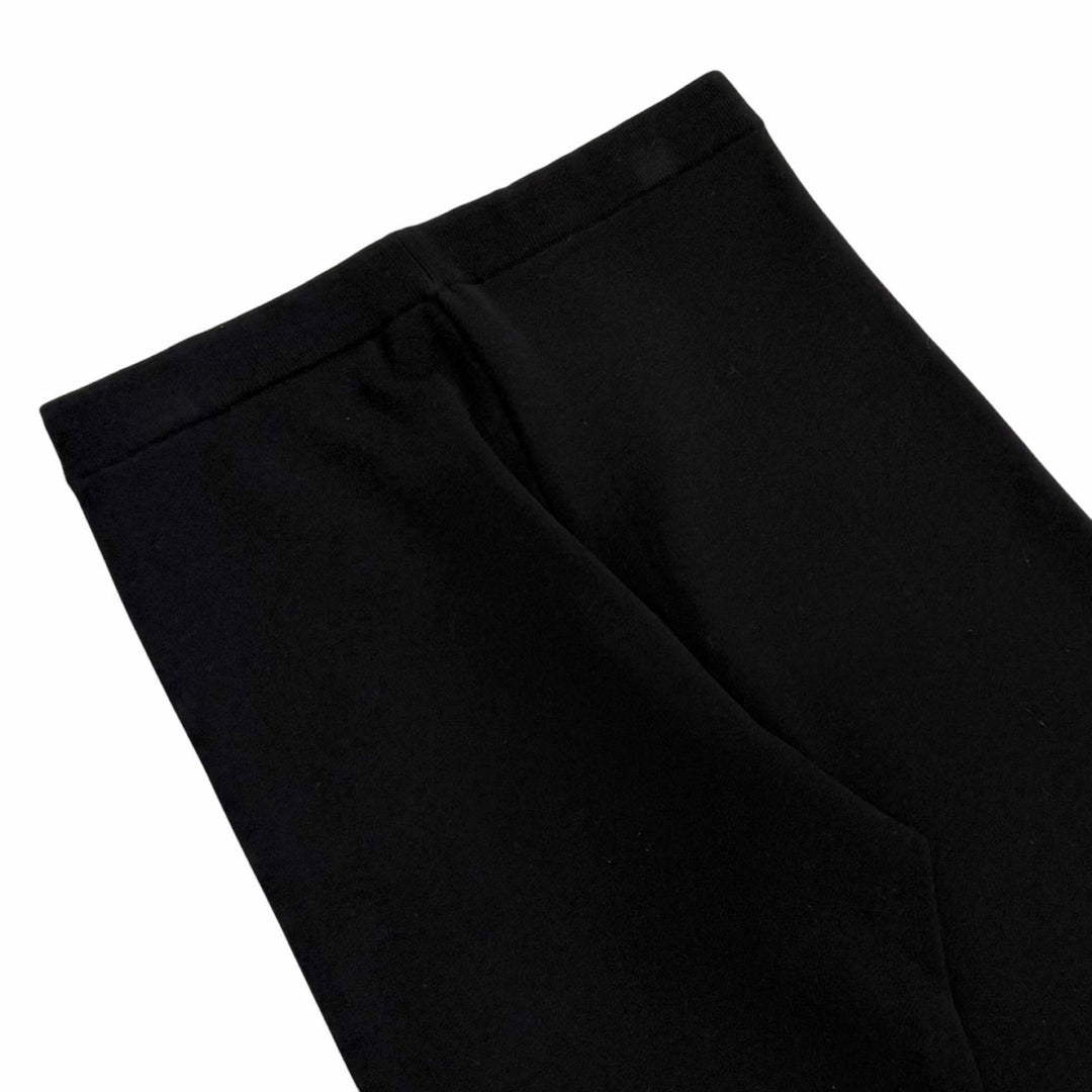Pristine PRADA Pants Triangle knit with logo black wool Women 38 22225