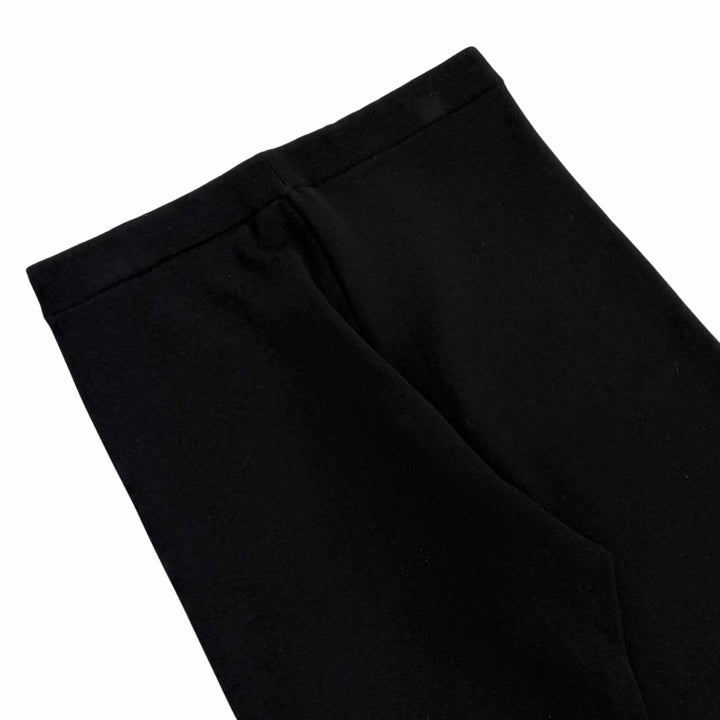 Pristine PRADA Pants Triangle knit with logo black wool Women 38 22225