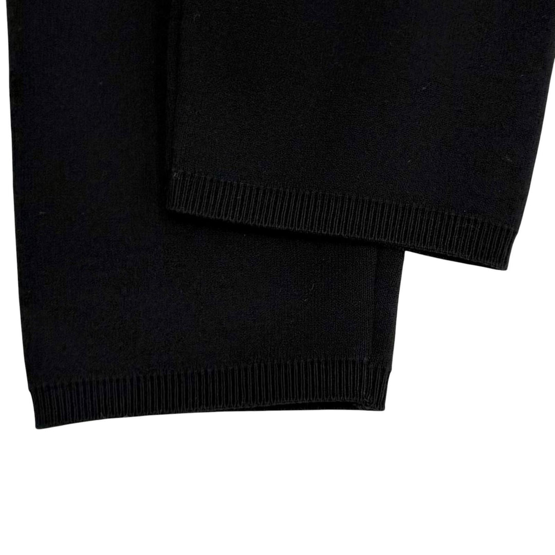 Pristine PRADA Pants Triangle knit with logo black wool Women 38 22225