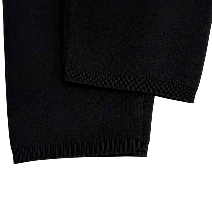 Pristine PRADA Pants Triangle knit with logo black wool Women 38 22225