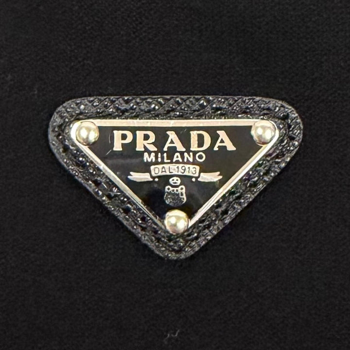 Pristine PRADA Pants Triangle knit with logo black wool Women 38 22225