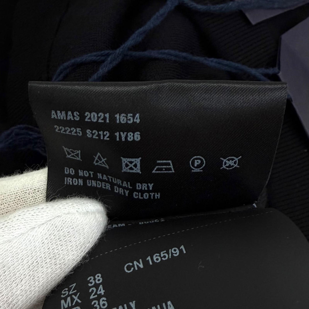 Pristine PRADA Pants Triangle knit with logo black wool Women 38 22225