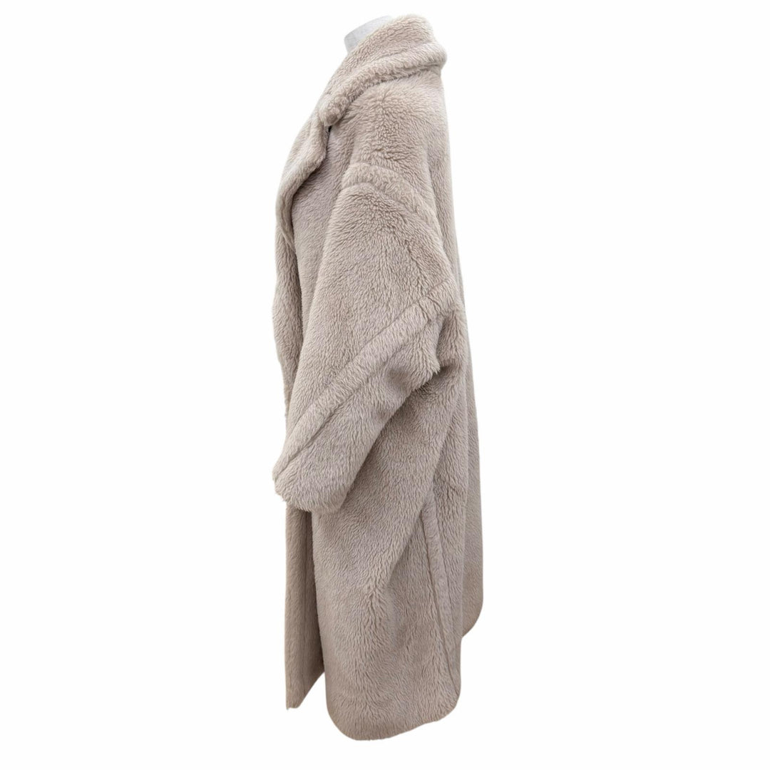 Excellent Max Mara coat Teddy bear Silk blend, beige alpaca 101615136