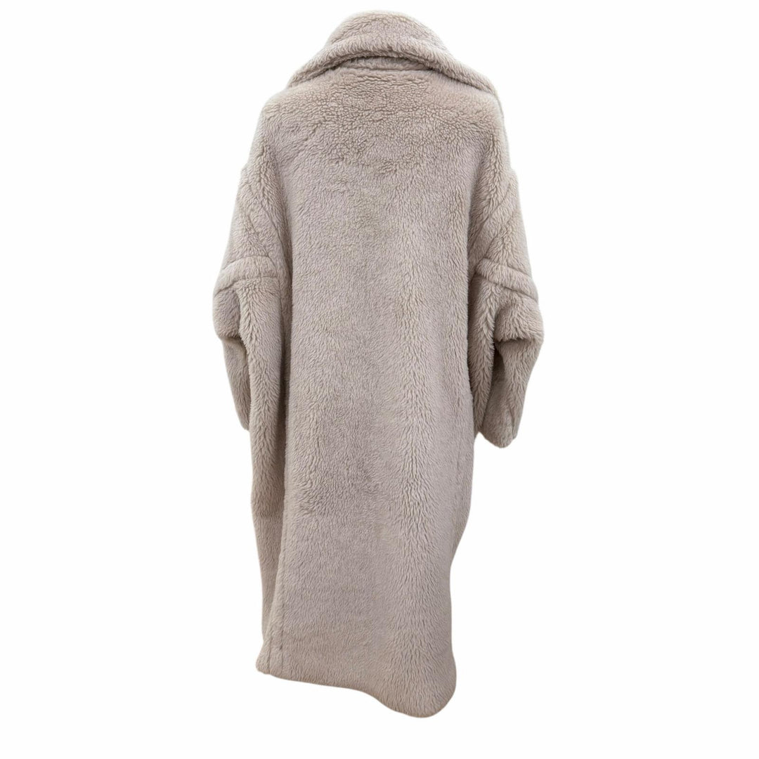 Excellent Max Mara coat Teddy bear Silk blend, beige alpaca 101615136