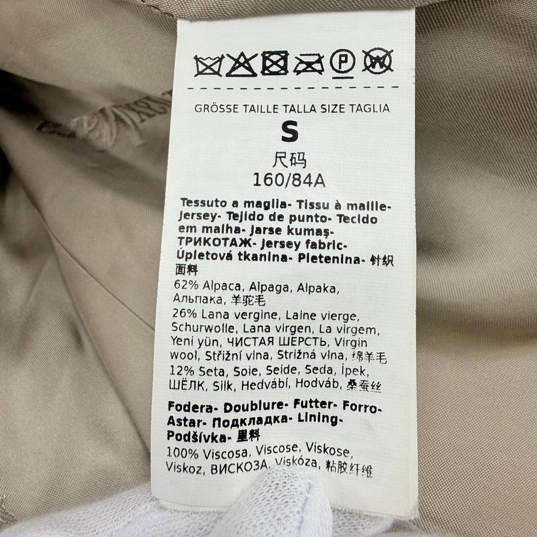 Excellent Max Mara coat Teddy bear Silk blend, beige alpaca 101615136