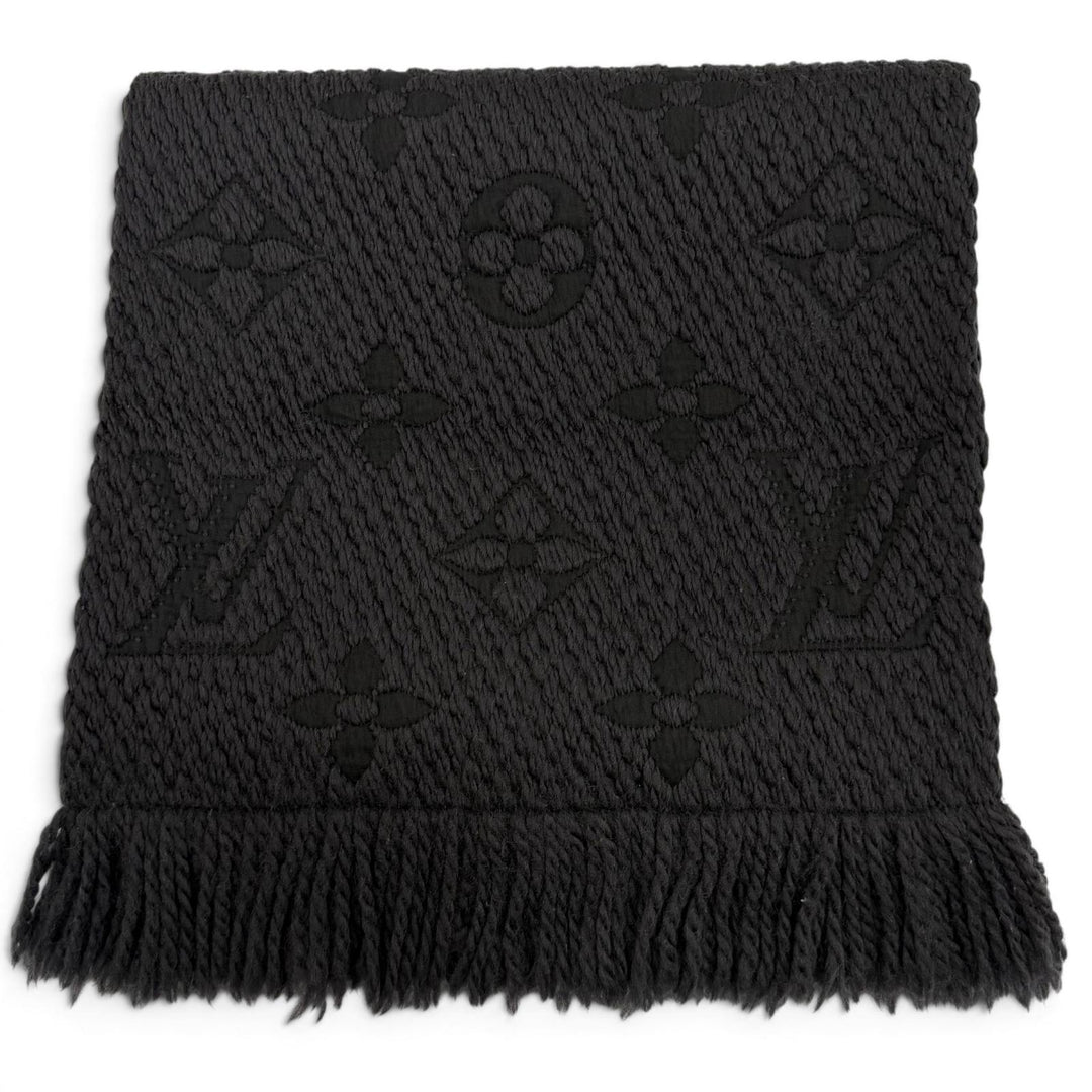 Great LOUIS VUITTON Scarf Escharpe Logomania Monogram With fringe gray M72431