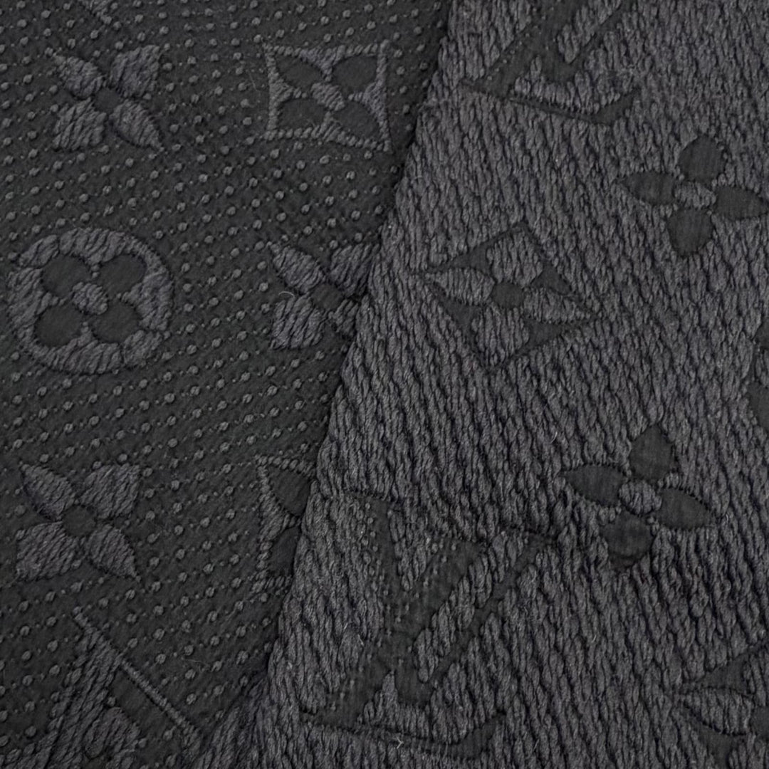 Great LOUIS VUITTON Scarf Escharpe Logomania Monogram With fringe gray M72431