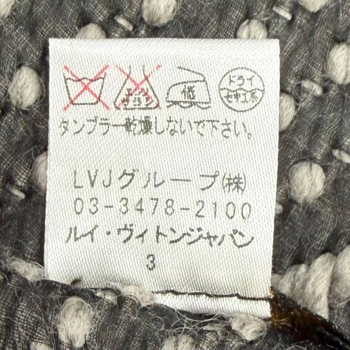 Great LOUIS VUITTON Scarf Escharpe Logomania Monogram With fringe Gurege wool