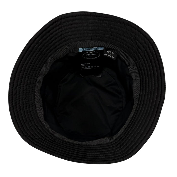 Excellent PRADA Triangle logo Re-Nylon bucket hat black Women M 1HC137