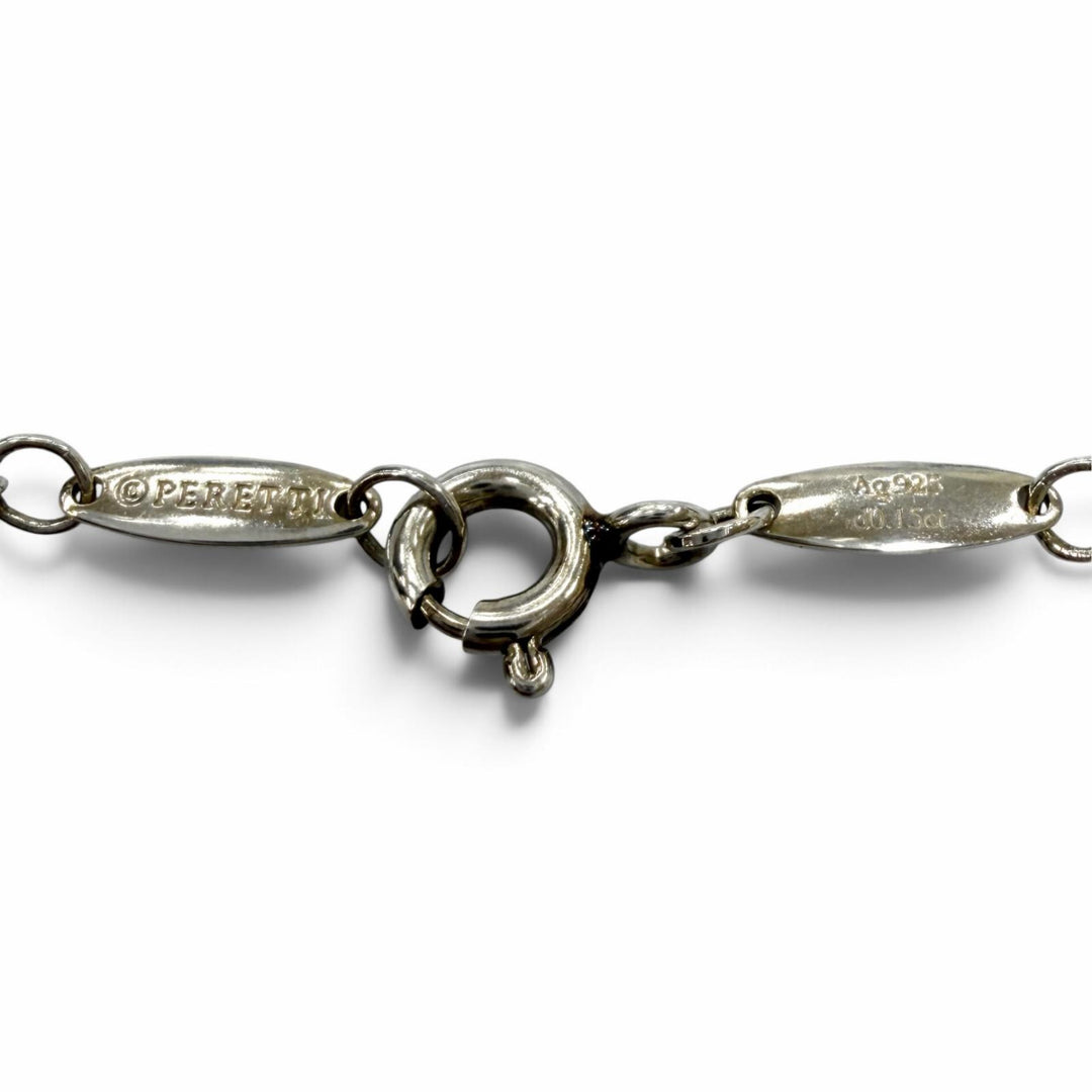 Great TIFFANY&Co. Necklace By the Yard 3-Piece Diamond Drop Pendant Silver AG925