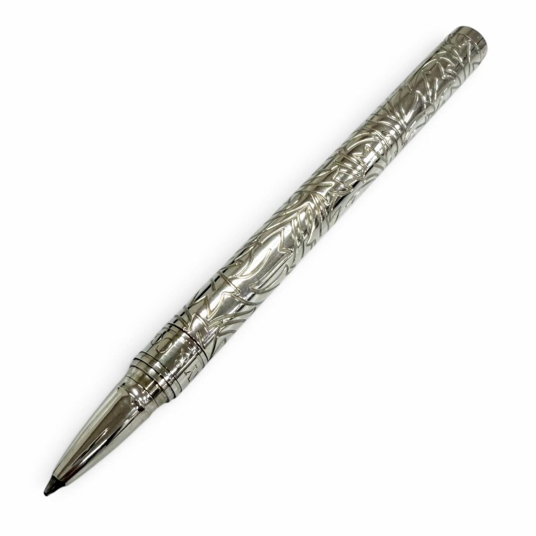 Great TIFFANY&Co. Ballpoint pen Leaf design cap type Silver SV925 mens