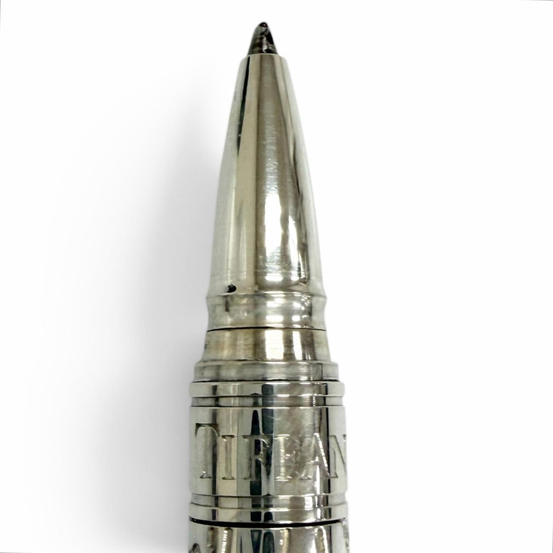 Great TIFFANY&Co. Ballpoint pen Leaf design cap type Silver SV925 mens