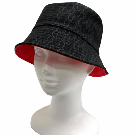 Excellent Christian Louboutin hat Bobino CL logo all-over print bucket hat