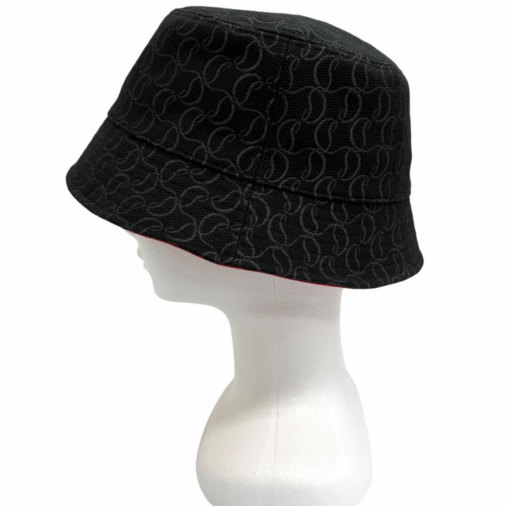 Excellent Christian Louboutin hat Bobino CL logo all-over print bucket hat