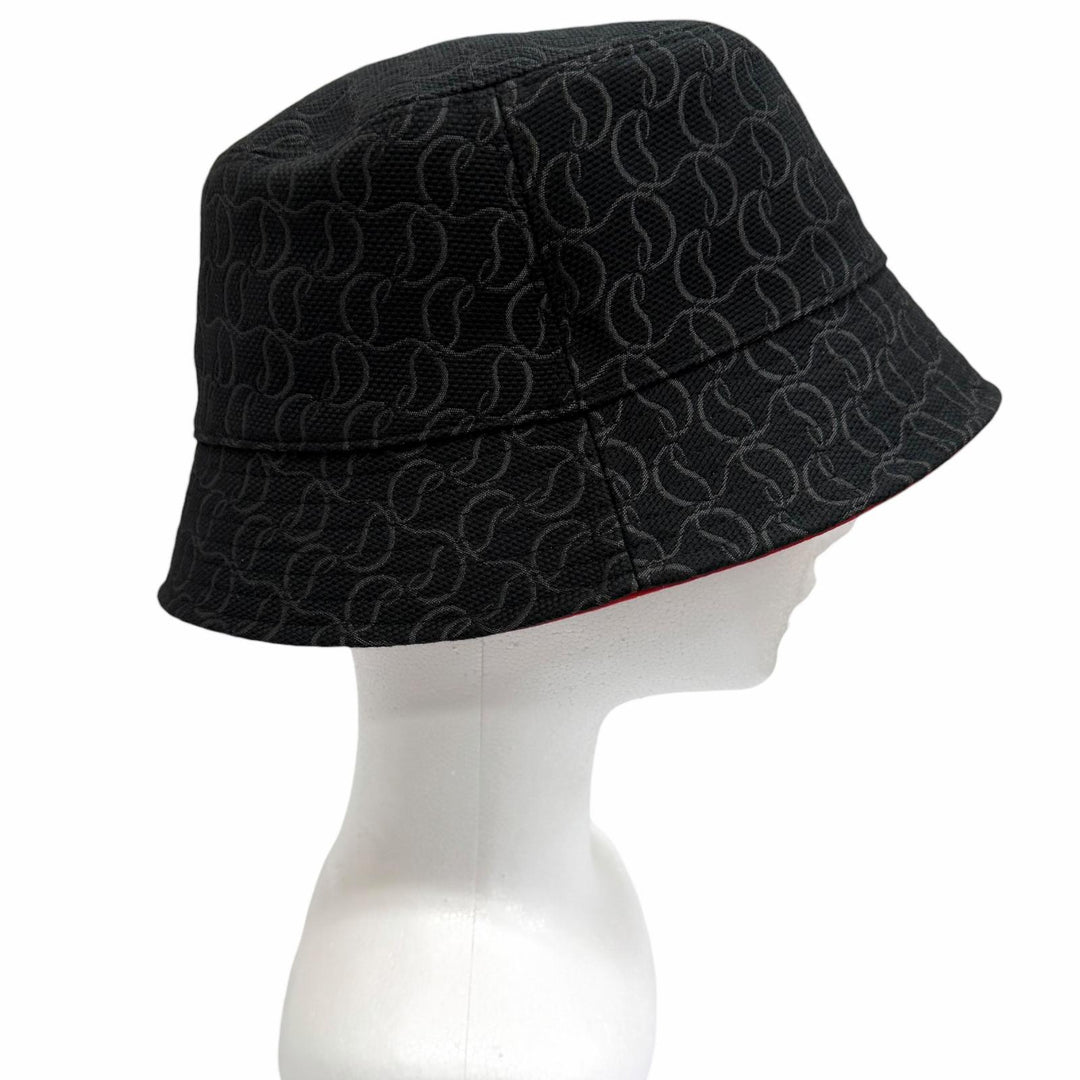 Excellent Christian Louboutin hat Bobino CL logo all-over print bucket hat