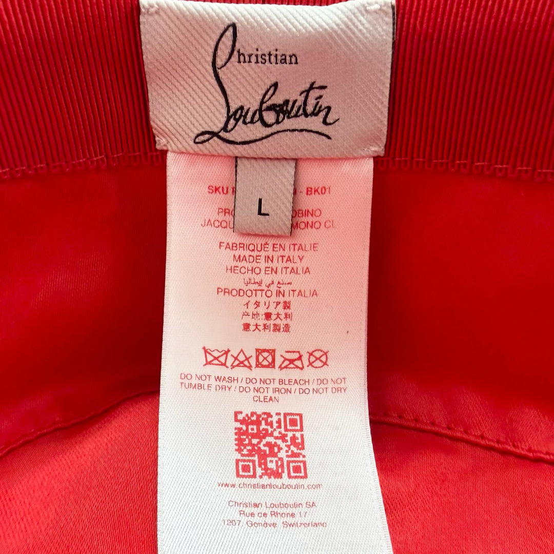 Excellent Christian Louboutin hat Bobino CL logo all-over print bucket hat