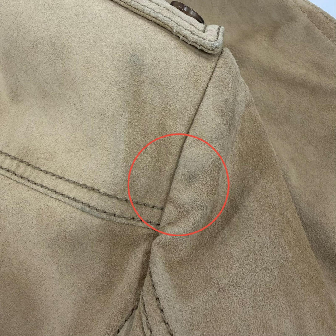 Great GUCCI trench coat Bamboo buckle, suede leather beige Cowhide 40 172198