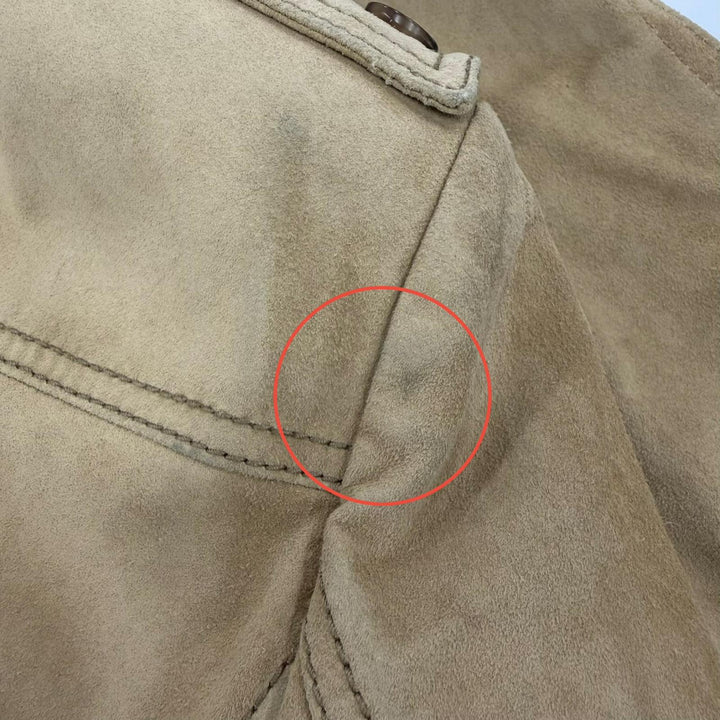 Great GUCCI trench coat Bamboo buckle, suede leather beige Cowhide 40 172198