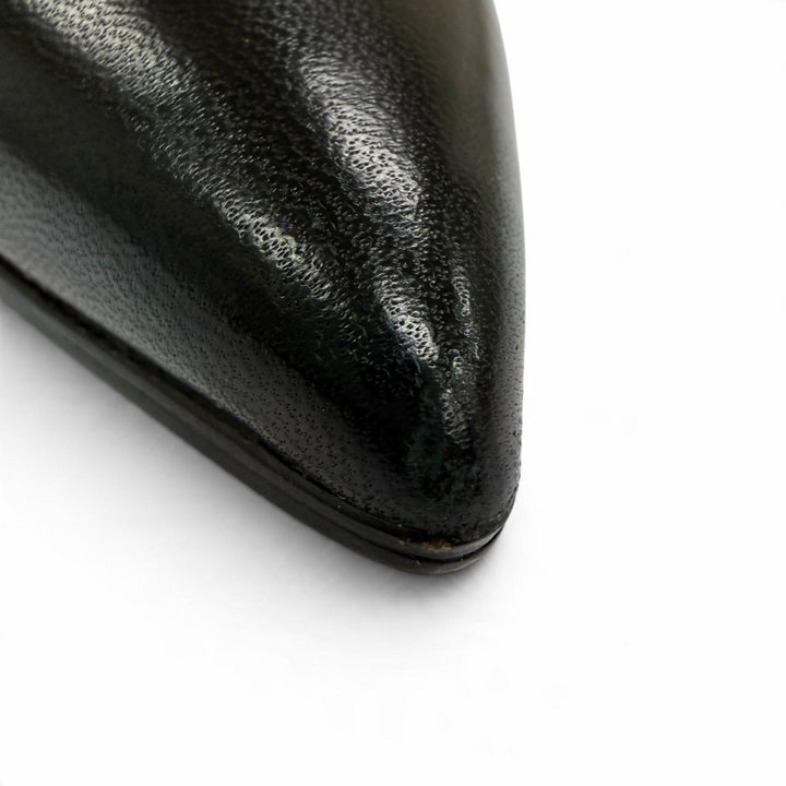 Great HERMES pumps Antim 55 Back strap black leather Women 35.5 241136Z