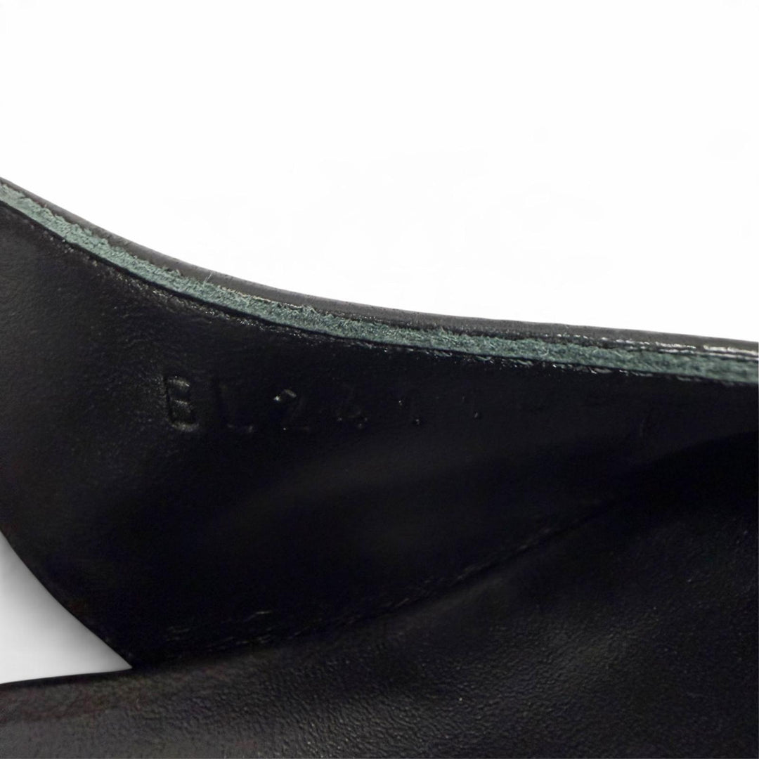 Great HERMES pumps Antim 55 Back strap black leather Women 35.5 241136Z