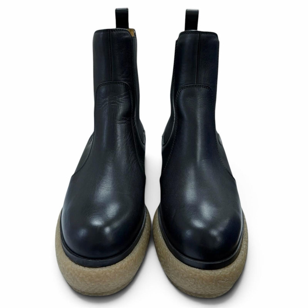 Excellent HERMES boots Forever 30 Side Gore black leather Women 36 222042Z