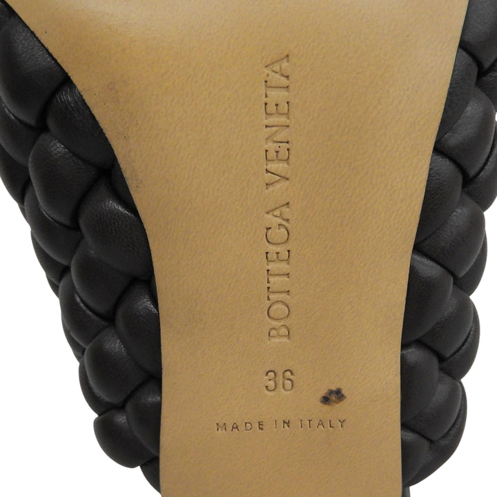Excellent BOTTEGAVENETA Sandals Curve INTRECCIATO mules Brown leather Women 36