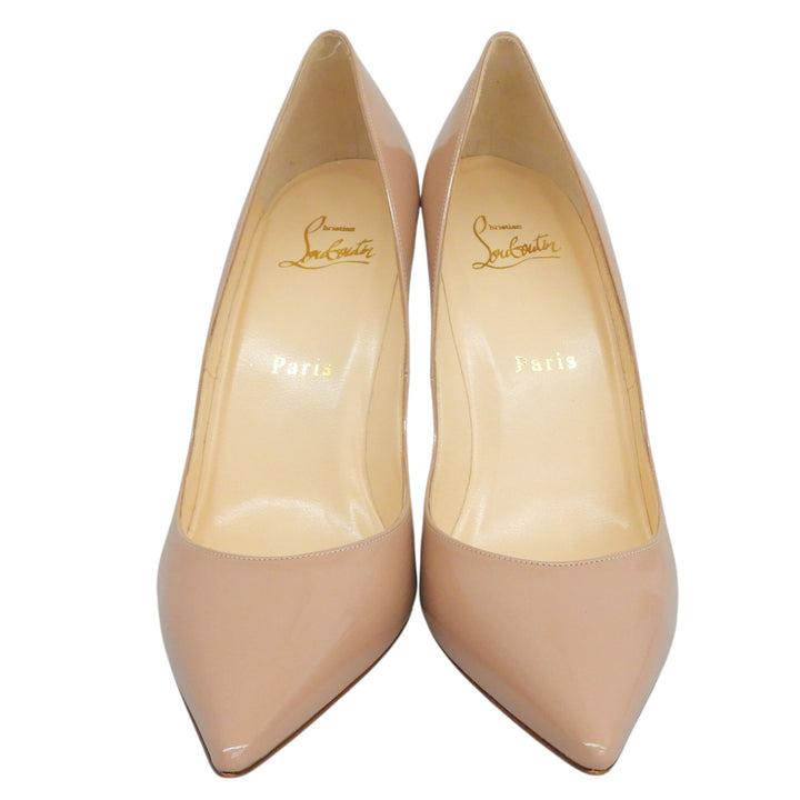 Excellent Christian Louboutin pumps NEW DECOLTISSIMO 100 beige Patent leather 38