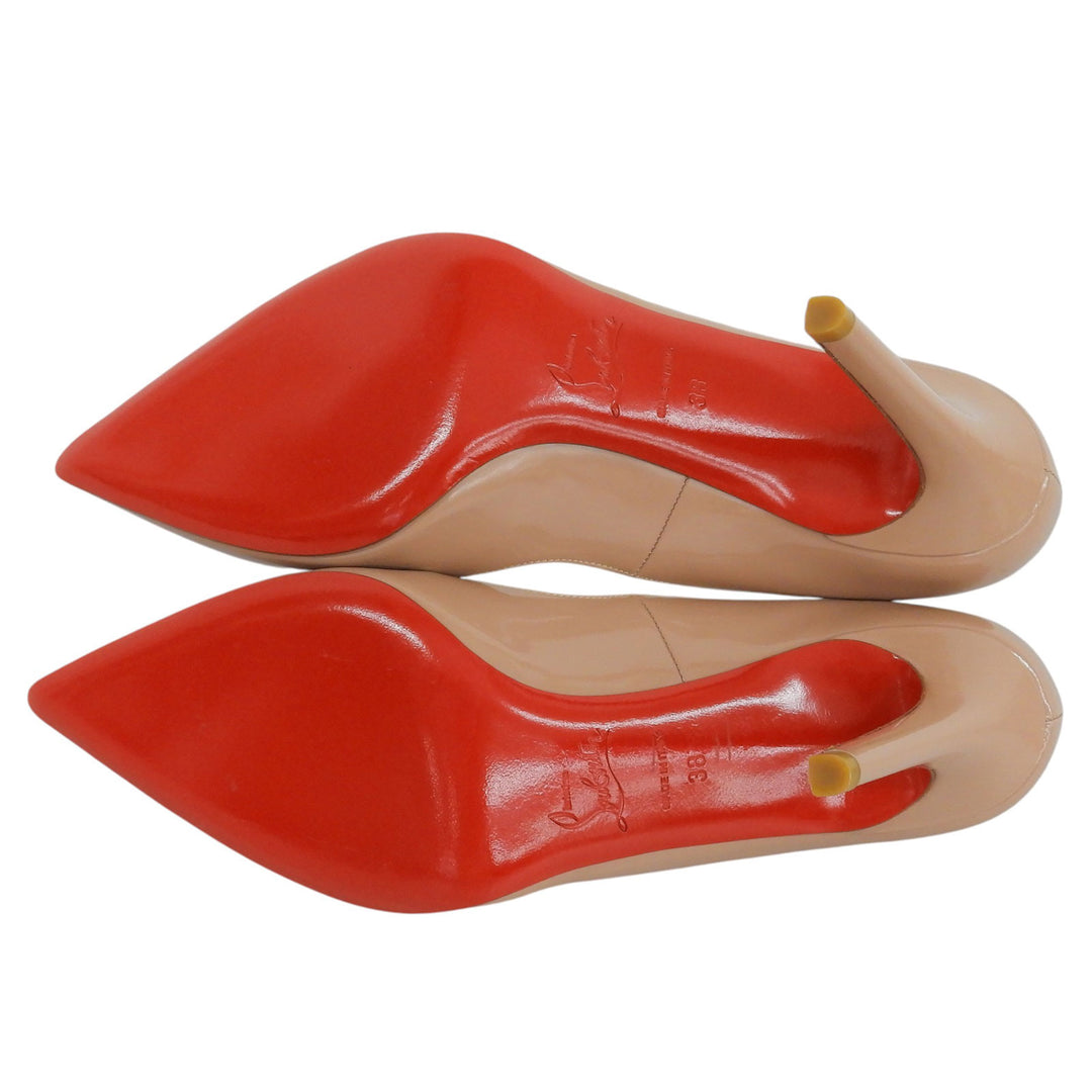 Excellent Christian Louboutin pumps NEW DECOLTISSIMO 100 beige Patent leather 38