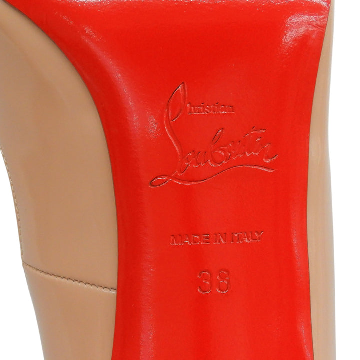 Excellent Christian Louboutin pumps NEW DECOLTISSIMO 100 beige Patent leather 38