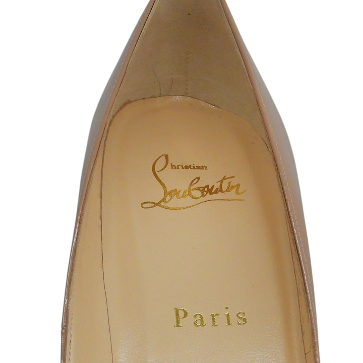 Excellent Christian Louboutin pumps NEW DECOLTISSIMO 100 beige Patent leather 38