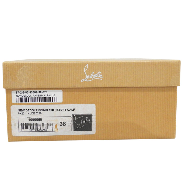 Excellent Christian Louboutin pumps NEW DECOLTISSIMO 100 beige Patent leather 38