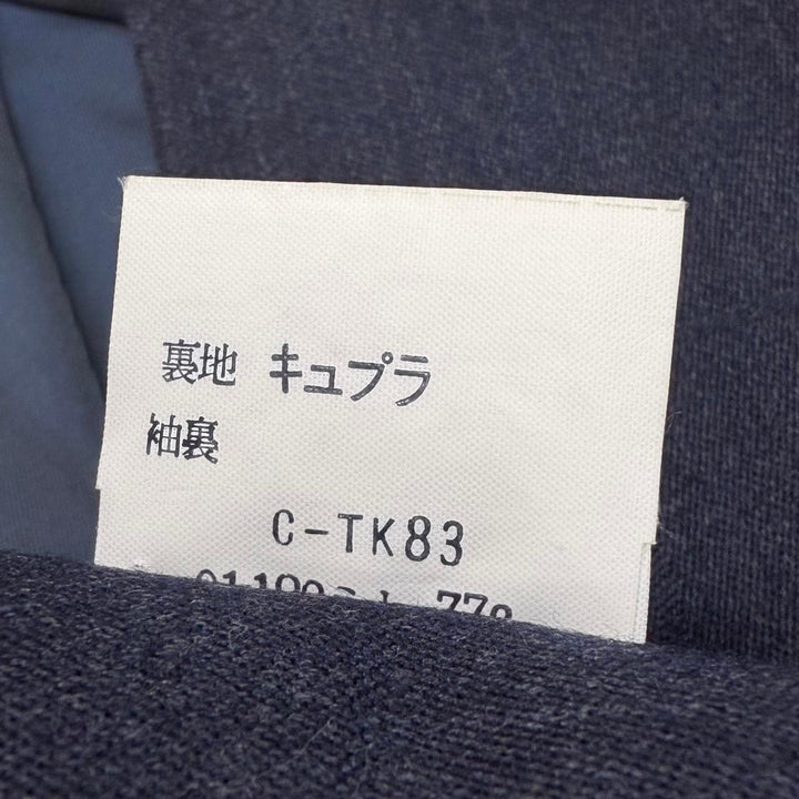 Great Burberrys coat Windowpane flyfront Navy wool mens M
