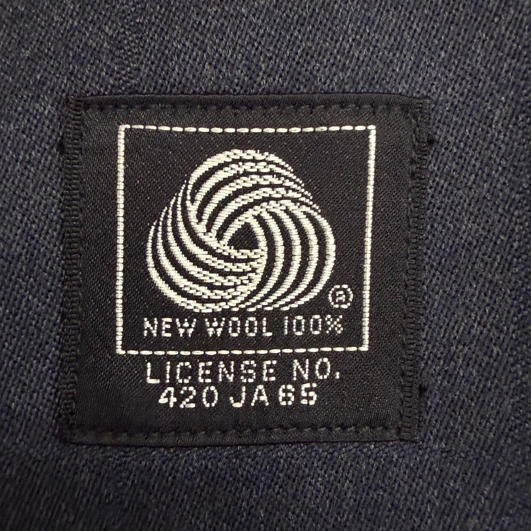 Great Burberrys coat Windowpane flyfront Navy wool mens M