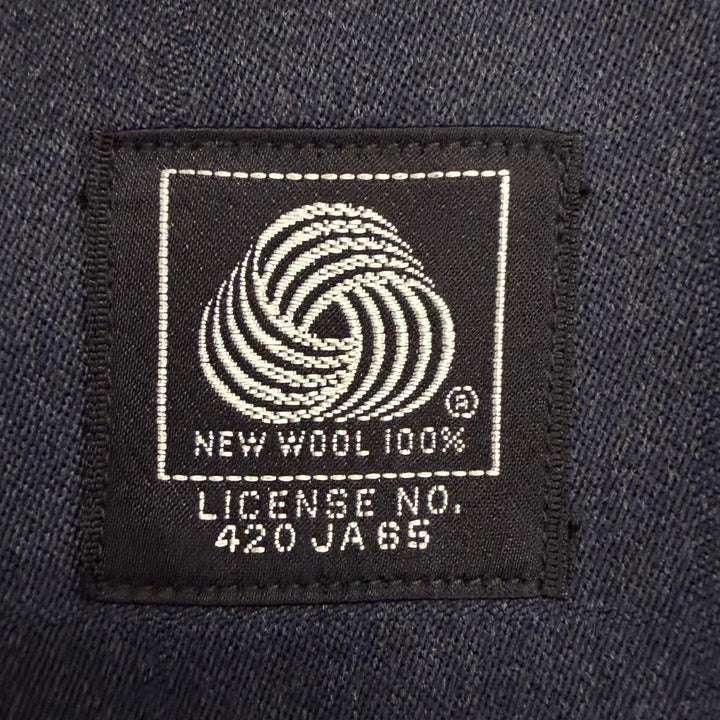 Great Burberrys coat Windowpane flyfront Navy wool mens M