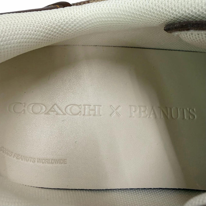 Pristine COACH sneakers HIGH LINE WDSTK SNKR Snoopy beige Signature canvas CBZ76